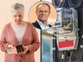 Zmartwiona starsza pani z pustym portfelem i licznik energii elektrycznej. Czy bon energetyczny 2026 przyniesie ulgę?